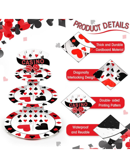 Soporte para Cupcakes 3 Niveles Tanlade Casino 39 cm