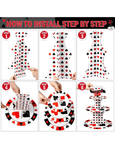 Soporte para Cupcakes 3 Niveles Tanlade Casino 39 cm