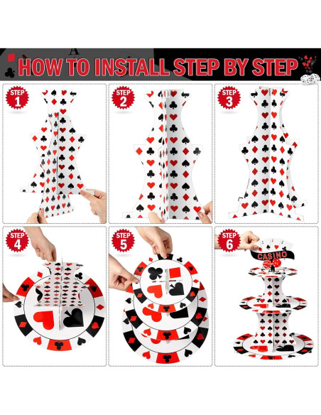 Soporte para Cupcakes 3 Niveles Tanlade Casino 39 cm