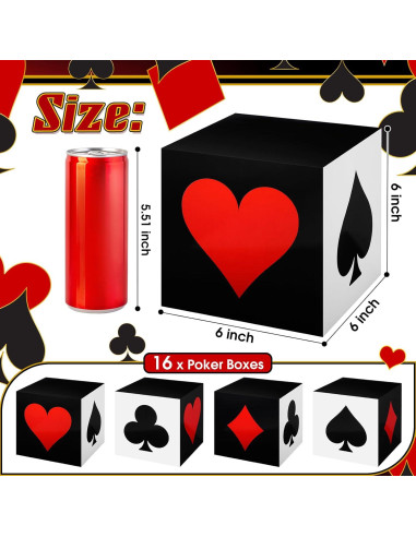 Cajas de Favor de Póker Zhanmai 8 Pcs 15x15x15 cm Casino