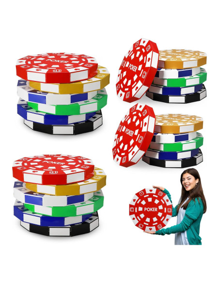 Cajas de Decoración de Fichas de Casino Silipull 24 Piezas Cajas de Decoración de Fichas de Casino Silipull 24 Piezas