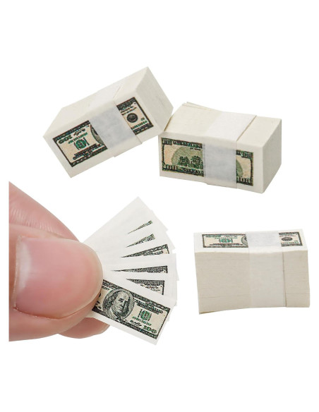 300 Piezas Billetes Falsos Miniatura 100 Dólares Decoración