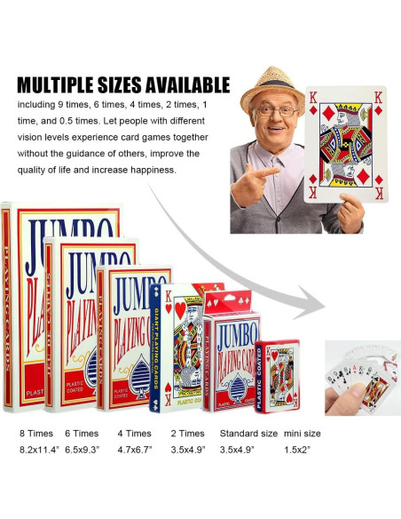 Jumbo Cartas de Juego Lynkaye 20x28 cm para Fiestas y Juegos