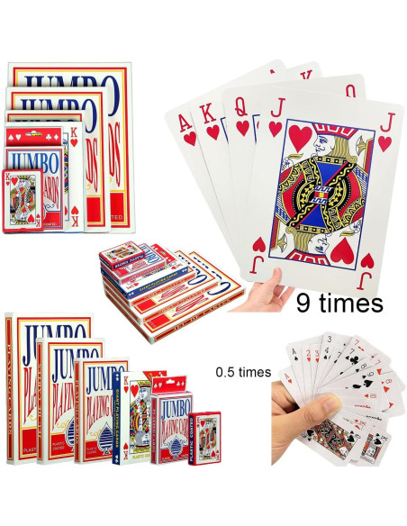 Jumbo Cartas de Juego Lynkaye 20x28 cm para Fiestas y Juegos