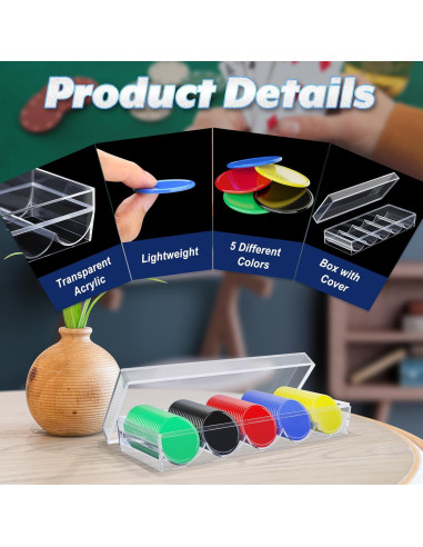 Fichas de Póker Cosmos 100 Pcs con Caja Acrílica