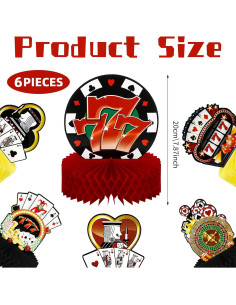 Centros de Mesa de Casino Sumind 6 Pcs Decoración Póker 2