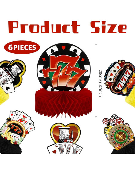 Centros de Mesa de Casino Sumind 6 Pcs Decoración Póker