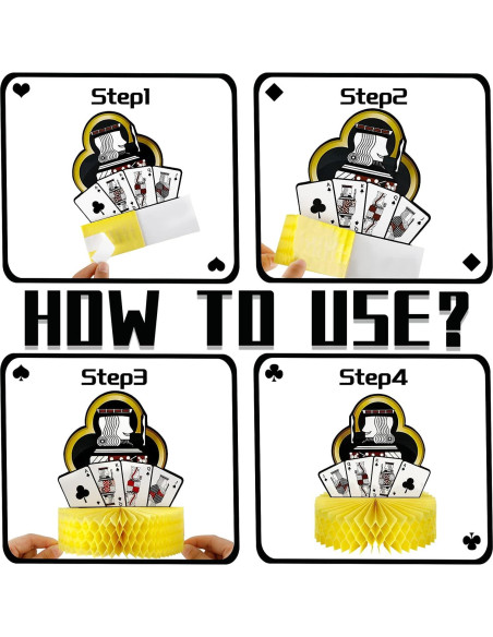 Centros de Mesa de Casino Sumind 6 Pcs Decoración Póker