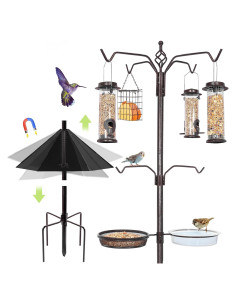 Estación de Alimentación para Aves YINGYM con 6 Ganchos y Baffle