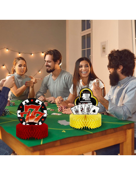 Centros de Mesa de Casino Sumind 6 Pcs Decoración Póker