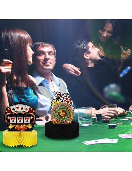 Centros de Mesa de Casino Sumind 6 Pcs Decoración Póker