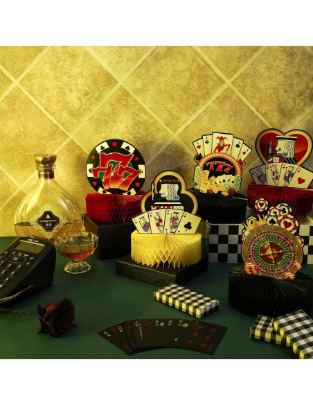 Centros de Mesa de Casino Sumind 6 Pcs Decoración Póker