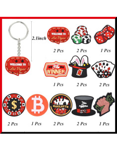 18 Llaveros de Casino Genérico para Fiesta Temática 2