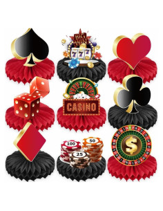 9 Piezas Decoraciones de Fiesta Casino Koeilay Centros Mesa