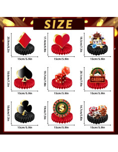 9 Piezas Decoraciones de Fiesta Casino Koeilay Centros Mesa 2