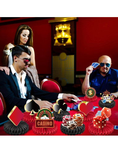 9 Piezas Decoraciones de Fiesta Casino Koeilay Centros Mesa