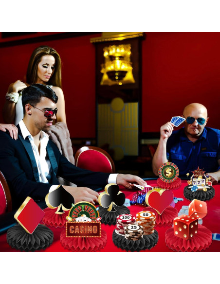 9 Piezas Decoraciones de Fiesta Casino Koeilay Centros Mesa