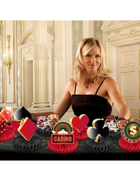 9 Piezas Decoraciones de Fiesta Casino Koeilay Centros Mesa