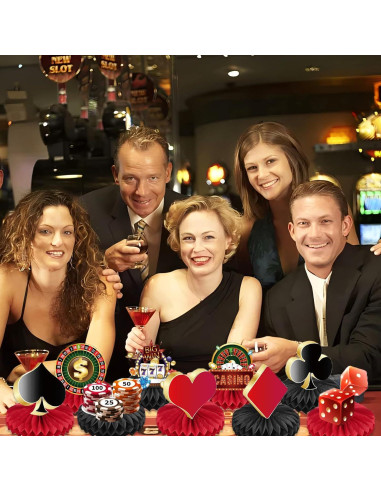 9 Piezas Decoraciones de Fiesta Casino Koeilay Centros Mesa