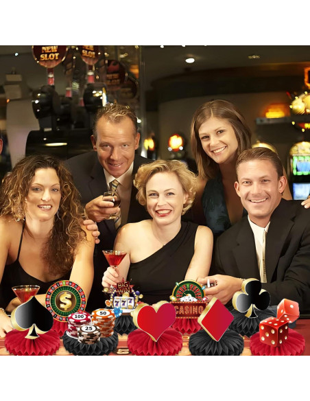 9 Piezas Decoraciones de Fiesta Casino Koeilay Centros Mesa