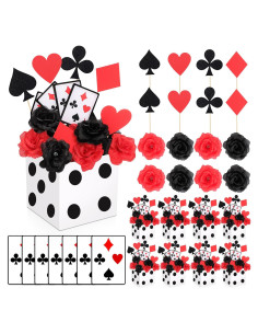 8 Decoraciones de Fiesta Casino WinnerWhy con Flores y Dados