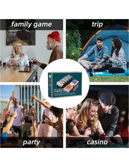 Juego de Fichas de Póker 100PCS Homwom en Caja de Cartón