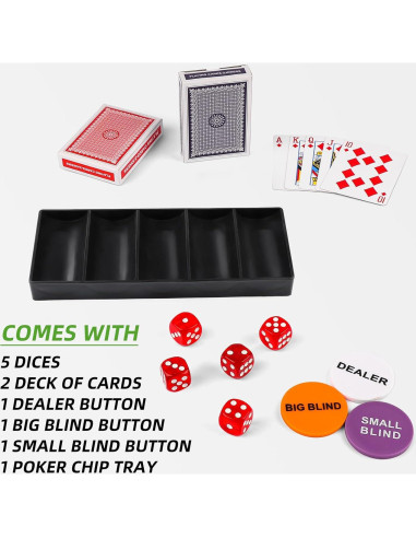 Juego de Fichas de Póker 100PCS Homwom en Caja de Cartón