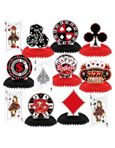 12 Piezas Decoraciones de Fiesta Casino Outus Adornos Mesa