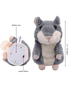 Hámster Hablante Qwifyu Interactivo Gris Repite Tu Voz 2