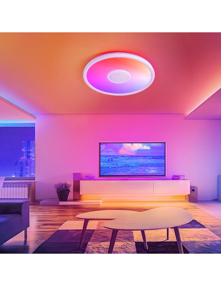 Luz de Techo LED RGB UprizeP 24W con Altavoz Bluetooth Luz de Techo LED RGB UprizeP 24W con Altavoz Bluetooth