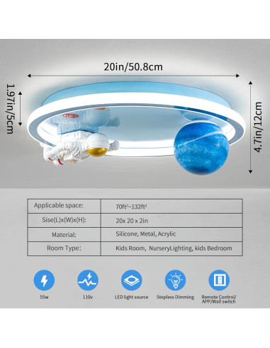 Lámpara de Techo Astronauta Shine LUEST 50.8cm Regulable