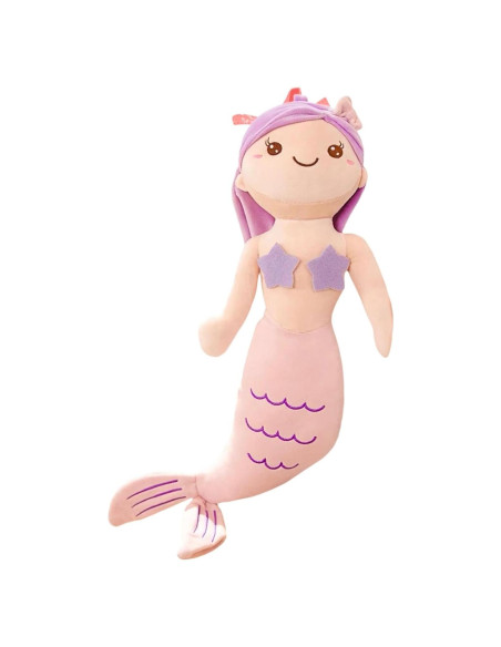 Peluche Sirena Rosado 58 cm Suave Almohada Juguete