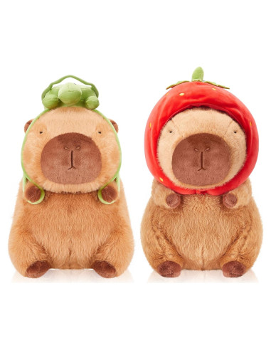 2 Pcs Peluches Capibara Simgoing 23 cm Suaves y Adorables