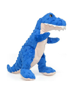 DODODOLA Juguete para Perros Dinosaurio Azul Squeaky 16.5cm