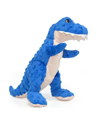 DODODOLA Juguete para Perros Dinosaurio Azul Squeaky 16.5cm