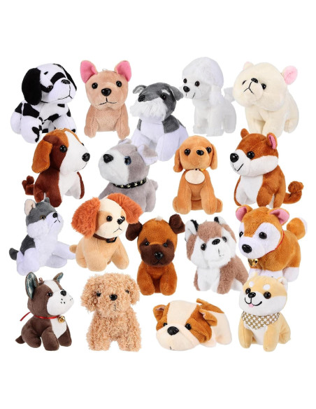 Aoriher 18 Perros de Peluche Mini 12 cm para Fiestas