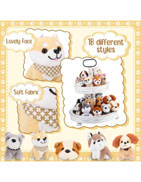 Aoriher 18 Perros de Peluche Mini 12 cm para Fiestas
