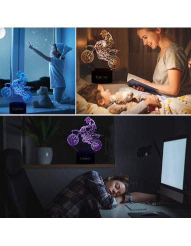 Lámpara LED Motocross KOLITEE 3D 16 Colores Control Remoto