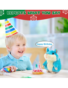 Hamster Hablante Qrooper Azul Claro, Juguete Interactivo 3+ 2