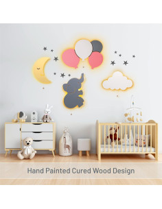 Luz Nocturna de Pared LumiPets Nube 45x28cm LED Batería 2