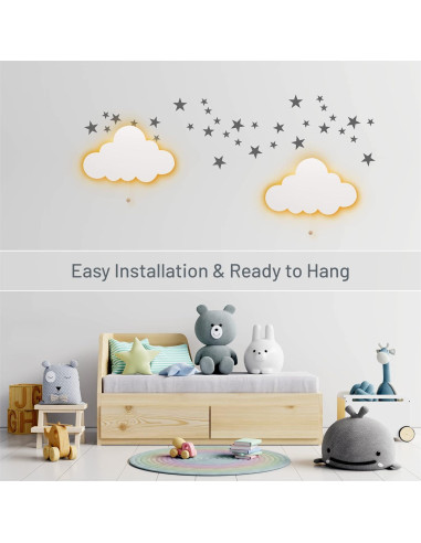 Luz Nocturna de Pared LumiPets Nube 45x28cm LED Batería