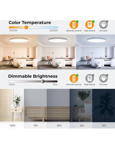 Luz de Techo LED RGB Annaror 30,48 cm Regulable 24W 2