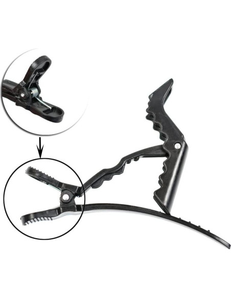 12 Clips de Pelo Cocodrilo Negros YantaiSiyu - Profesional