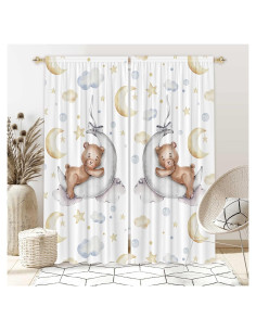 Cortinas Felortte 2 Paneles 105x213 cm Cuento Oso