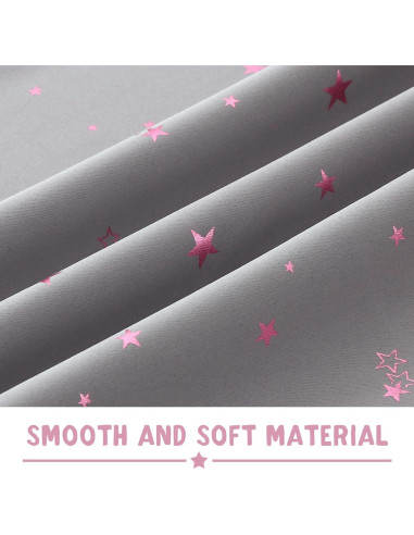 Cortinas Blackout PrinceDeco 2 Paneles Estrellas Rosa 63cm