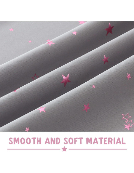 Cortinas Blackout PrinceDeco 2 Paneles Estrellas Rosa 63cm