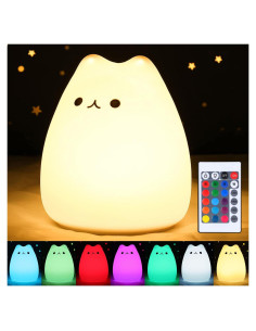 Luz Nocturna Gato ZKLiLi USB Recargable 7 Colores