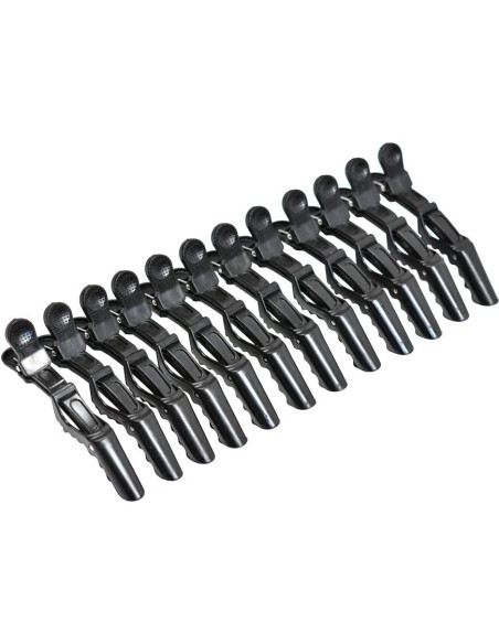 12 Clips de Pelo Cocodrilo Negros YantaiSiyu - Profesional