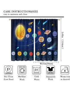 Cortinas Opacas Infantil Espacio 2 Paneles 53.5x114cm 2