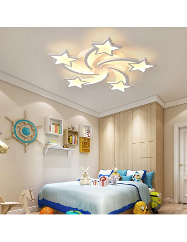 Lámpara de Techo LED Qcyuui Estrella 60W Regulable Control Remoto